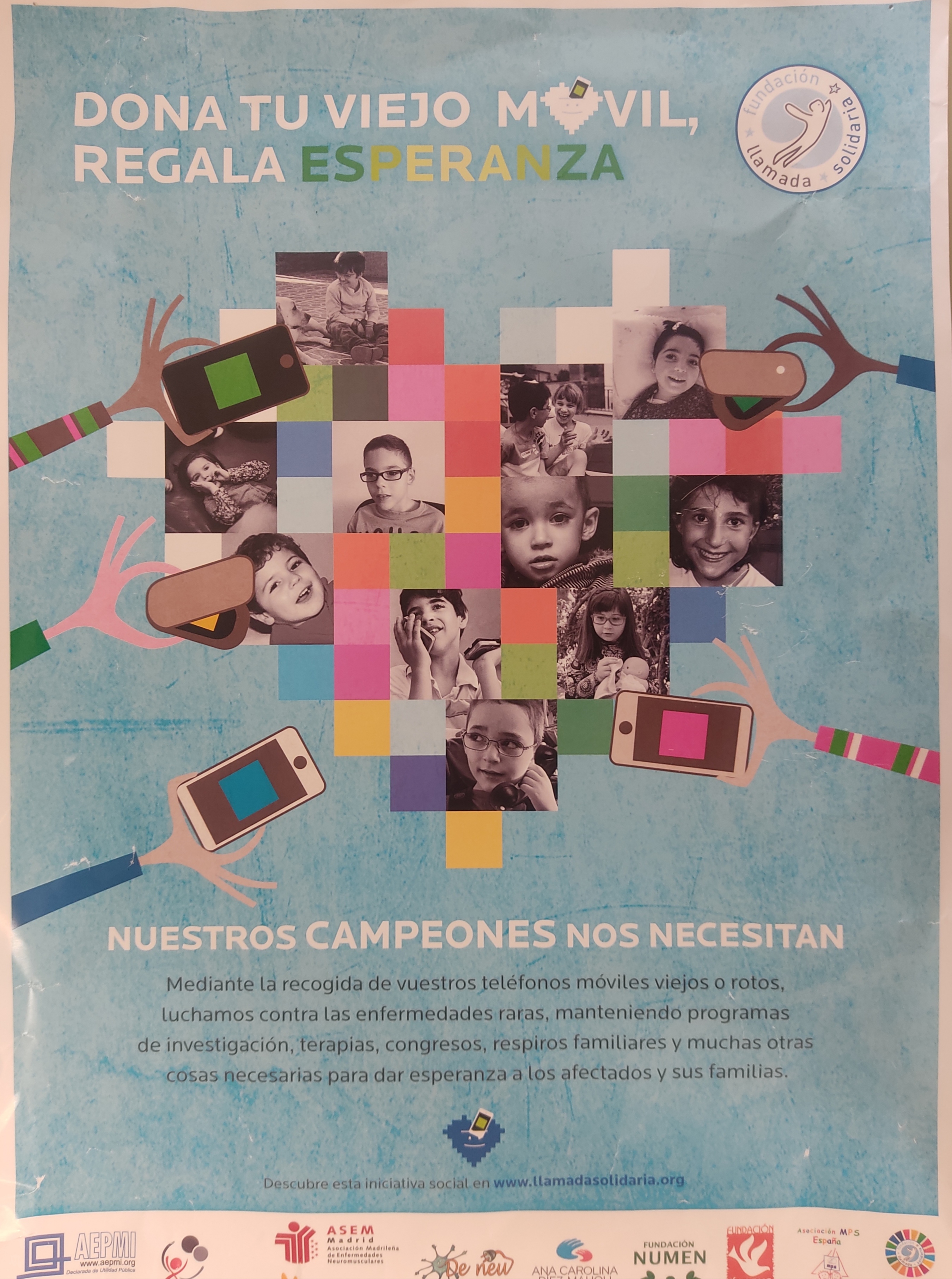 Cartel de la campaña de recogida de móviles usados